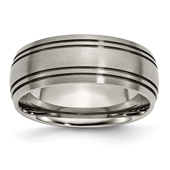Chisel Titanium Brushed Center 8mm Grooved Band