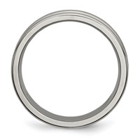 Titanium Grooved and Beaded 6mm Polished Band view 2