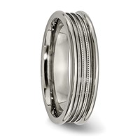 Titanium Grooved and Beaded 6mm Polished Band view 4