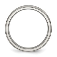 Chisel Titanium Brushed Center 6mm Ridged Edge Band view 2