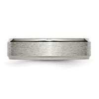 Chisel Titanium Brushed Center 6mm Ridged Edge Band view 3
