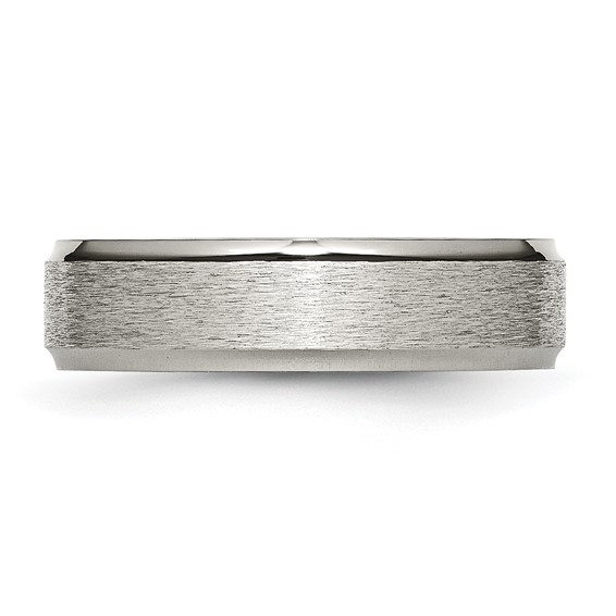 Chisel Titanium Brushed Center 6mm Ridged Edge Band