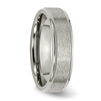 Chisel Titanium Brushed Center 6mm Ridged Edge Band view 4