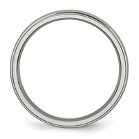 Chisel Titanium Polished 4mm Grooved and Beaded Edge Band view 2