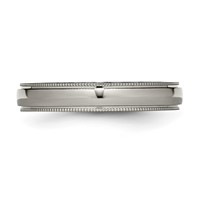 Chisel Titanium Polished 4mm Grooved and Beaded Edge Band view 3