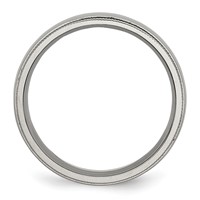 Chisel Titanium Polished 6mm Grooved and Beaded Edge Band view 2