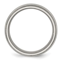 Titanium Grooved and Beaded Edge 8mm Polished Band view 2
