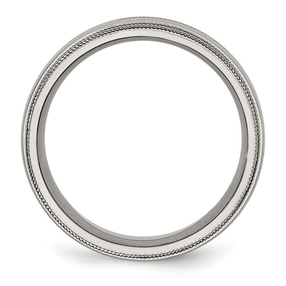 Titanium Grooved and Beaded Edge 8mm Polished Band