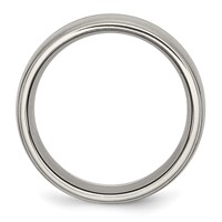Chisel Titanium Brushed and Polished 10mm Grooved Ridged Edge Band view 2