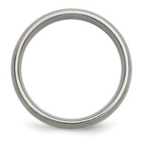 Chisel Titanium Brushed and Polished Band with Sterling Silver Inlay 7mm Grooved view 2