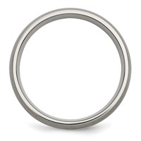 Chisel Titanium Brushed Band with Sterling Silver Inlay 6mm view 2