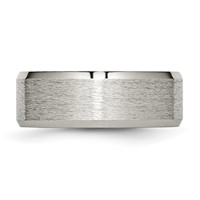 Chisel Titanium Satin and Brushed 8mm Beveled Edge Band view 3