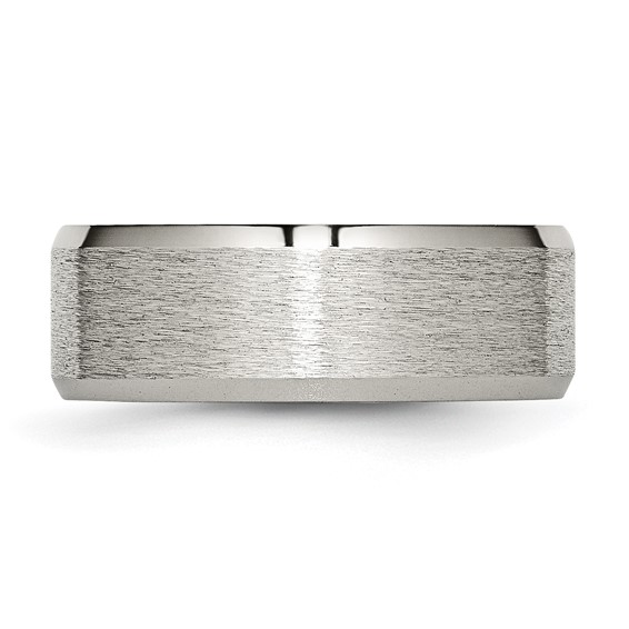 Chisel Titanium Satin and Brushed 8mm Beveled Edge Band