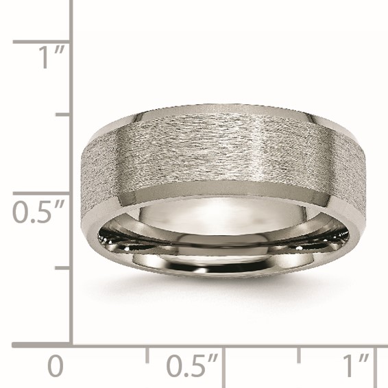 Chisel Titanium Satin and Brushed 8mm Beveled Edge Band