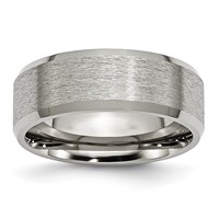 Chisel Titanium Satin and Brushed 8mm Beveled Edge Band view 1