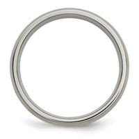 Chisel Titanium Brushed Band with 14K Gold Inlay 6mm Grooved view 2