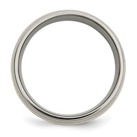 Chisel Titanium Polished Band with 14K Gold Inlay 10mm view 2