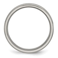 Titanium Ridged Edge Weave Design 6mm Polished Band view 2