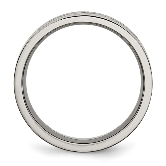 Chisel Titanium Brushed Cross Design 8mm Flat Band