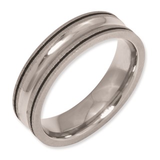 Titanium Enameled Concave 6mm Polished Band
