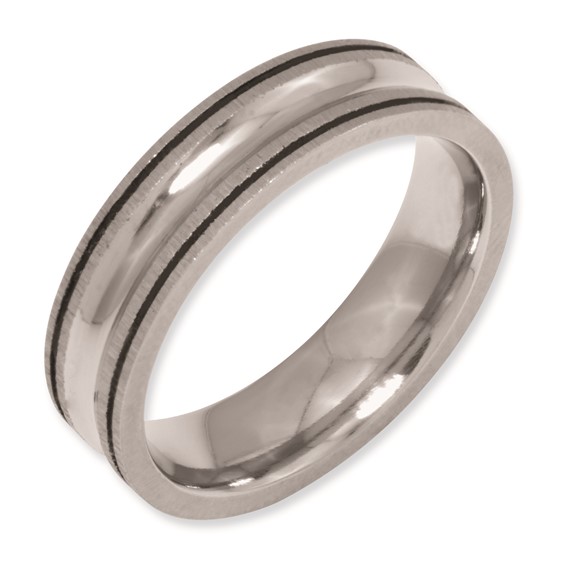 Titanium Enameled Concave 6mm Polished Band