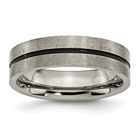 Titanium Black Enamel 6mm Brushed Band view 1
