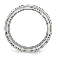 Chisel Titanium Brushed and Polished 6mm Grooved Edge Band view 2