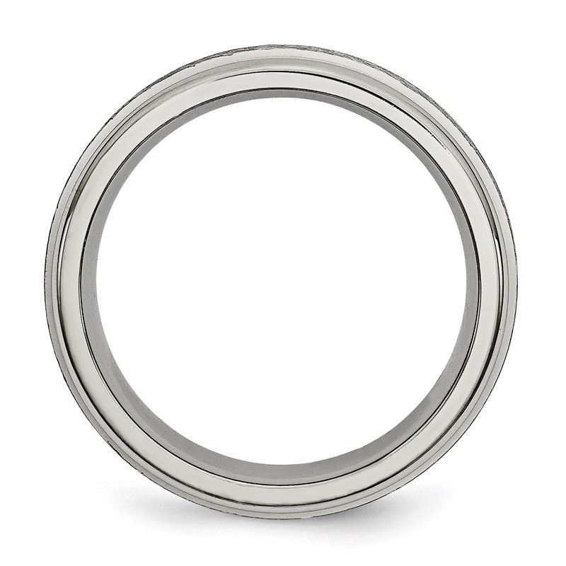 Chisel Titanium Brushed and Polished 6mm Grooved Edge Band