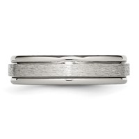 Chisel Titanium Brushed and Polished 6mm Grooved Edge Band view 3