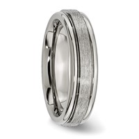 Chisel Titanium Brushed and Polished 6mm Grooved Edge Band view 4