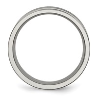 Chisel Titanium Polished Black Enamel Grooved 8mm Flat Band view 2