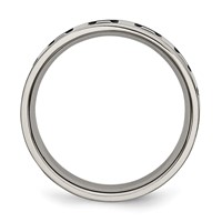 Titanium Polished Black Enamel Squares 6mm Flat Band view 2