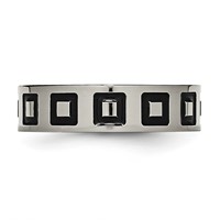 Titanium Polished Black Enamel Squares 6mm Flat Band view 3