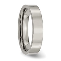 Chisel Titanium Polished 5mm Flat Band view 4