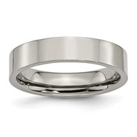 Chisel Titanium Polished 5mm Flat Band view 1