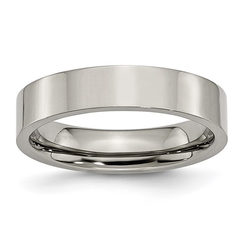 Chisel Titanium Polished 5mm Flat Band