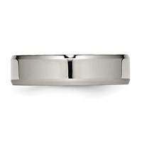 Chisel Titanium Polished 6mm Beveled Edge Band view 3