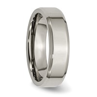 Chisel Titanium Polished 6mm Beveled Edge Band view 4