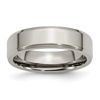 Chisel Titanium Polished 6mm Beveled Edge Band view 1