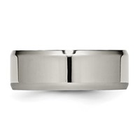 Chisel Titanium Polished 8mm Beveled Edge Band view 3