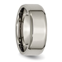 Chisel Titanium Polished 8mm Beveled Edge Band view 4