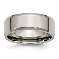 Chisel Titanium Polished 8mm Beveled Edge Band view 1