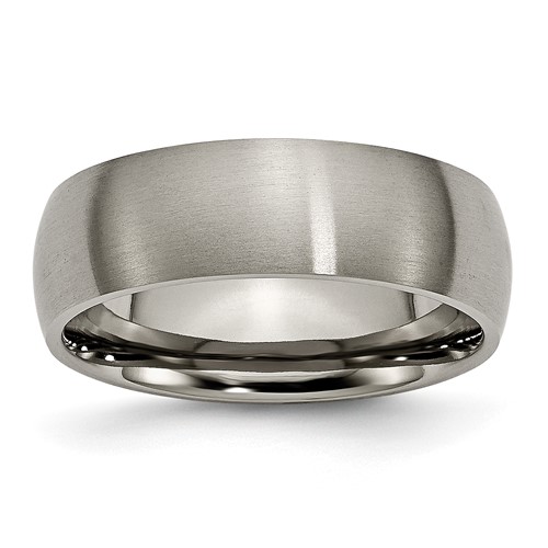 Chisel Titanium Brushed 7mm Half Round Band