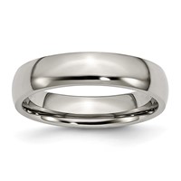 Chisel Titanium Polished 5mm Half Round Band view 1