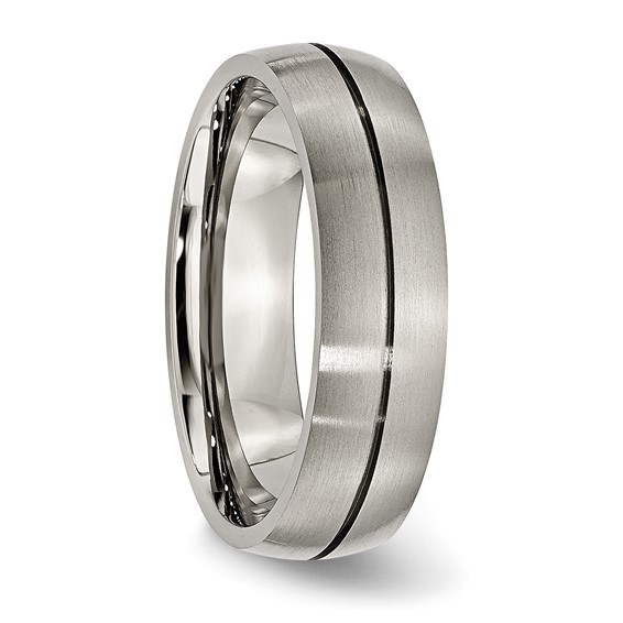 Chisel Titanium Satin 6mm Grooved Band