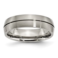 Chisel Titanium Satin 6mm Grooved Band view 1