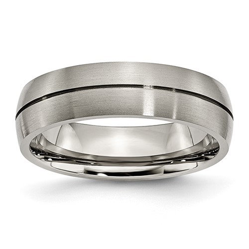 Chisel Titanium Satin 6mm Grooved Band