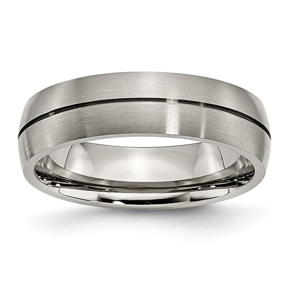Chisel Titanium Satin 6mm Grooved Band