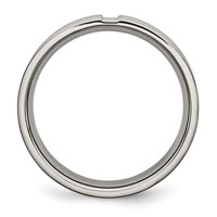 Titanium Polished 6mm Grooved Band view 2