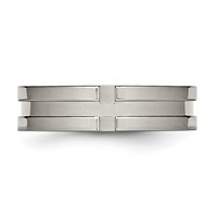 Titanium Polished 6mm Grooved Band view 4